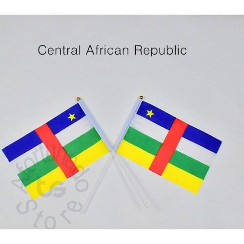 Central Africa 14*21cm 10pieces flag Banner meet Parade party Hand waving National Flag central african republic