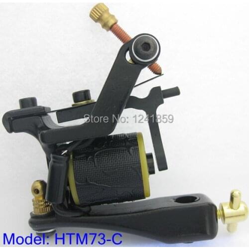 Custom Top 12 Single Wrap Coil Carbon Steel Liner Shader Tattoo Machine Gun Supply HTM73-C