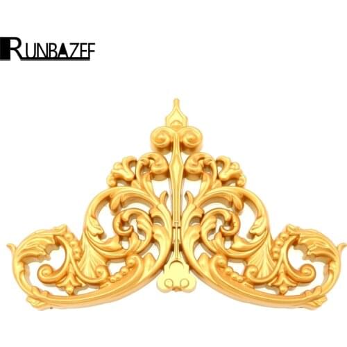 RUNBAZEF Decorative Material Condole Top Line Background Wall Furniture Home Decoration Accessories Carved Flower Figurine