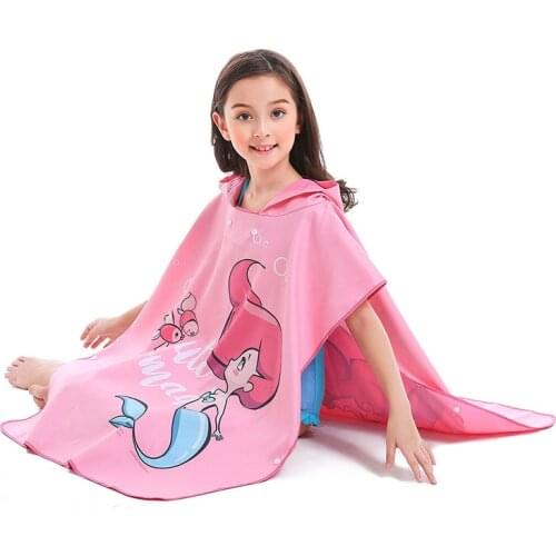 Children Beach Towel microfiber bathrobe Poncho Hooded washrag multicolor Absorbent Quick drying Easy for Changing Cloth brand