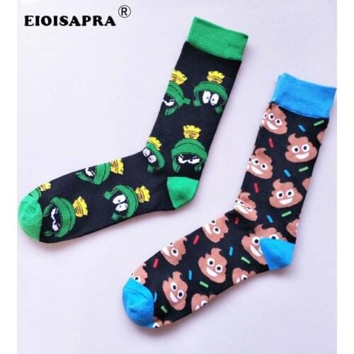 [EIOISAPRA]Hip Hop Cartoon Personality Frog Stool Harajuku 2 Art Color Funny Socks Men Kawaii Sokken Calcetines Sox