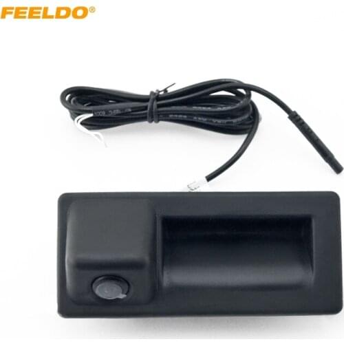 FEELDO Car Rearview Camera Trunk Handle Camera for Audi A4L A5 S5 Q3 Q5 A8 Night Vision Parking Camera #2064
