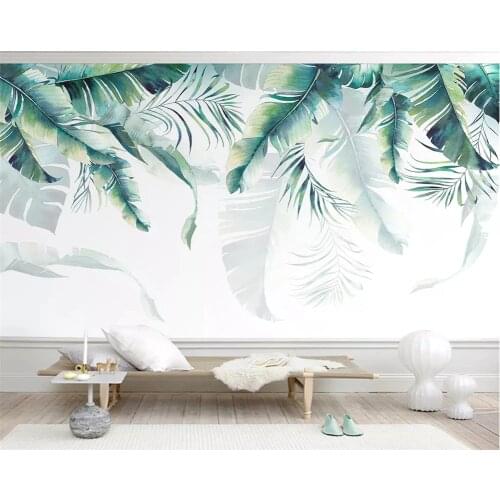 Beibehang Custom Photo Wallpaper Tropical Rain Forest Palm Banana Leaves Wall Mural Cafe Restaurant Backdrop 3d wallpaper behang