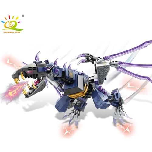 HUIQIBAO TOYS 477pcs Ninjaed Movie Flying Dragon Building Blocks For Children with Ninja Figures City Creative Bricks KIDS Gift
