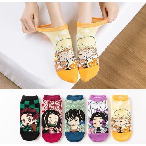 Demon Slayer Adult Children Socks Cosplay Kimetsu No Yaiba Tsuyuri Kanawo Kochou Shinobu Cotton Anime Socks