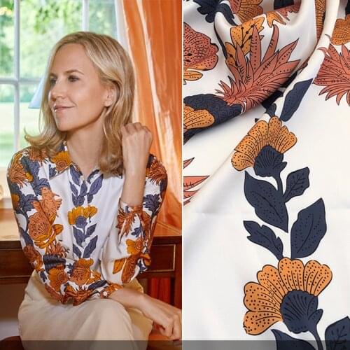 Spring/summer new product European/American brand vertical striped twill dress dress high-end digital printing fabric sewing