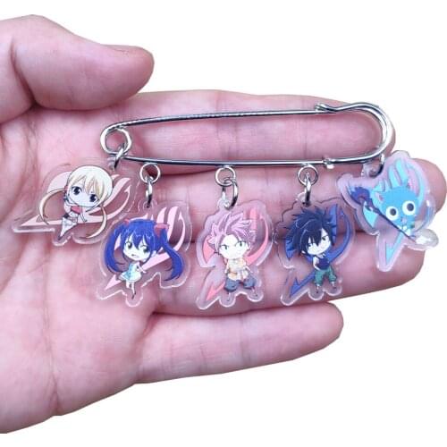 New Style Cute Acrylic Anime Cartoon FAIRY TAIL Brooch Bag Overcoat Badge Classic Women Female Pupil Student Birthday Party Gift