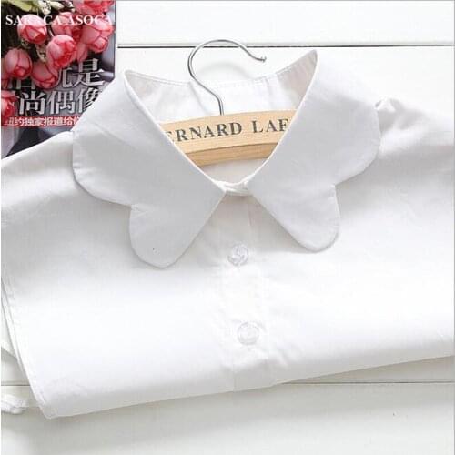 Wholesale Fashion White Color Shirt Fake Collar Student Girls All Match Adjust Belt Detachable Wave Collars Women