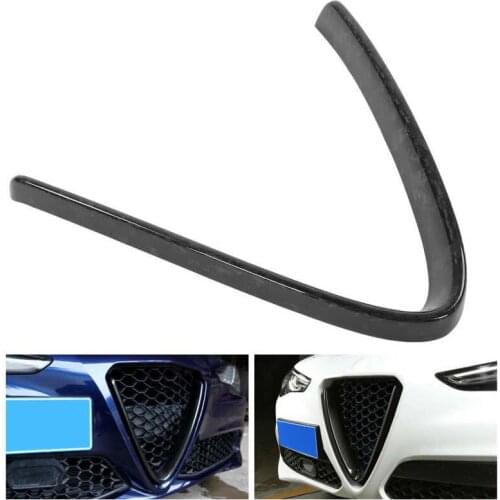 Front Grille Cover V Shape Frame Carbon Fiber Grill Outline Trim Fit for Alfa Romeo Giulia 2015-2020 Car style