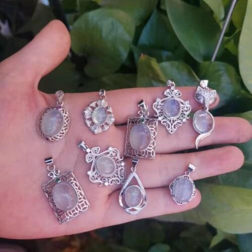 Aquamarine Pendant Pure Natural Gemstone Light Blue 925 Sterling Silver Inlaid jewelries women jolleria de mujer bizuteria