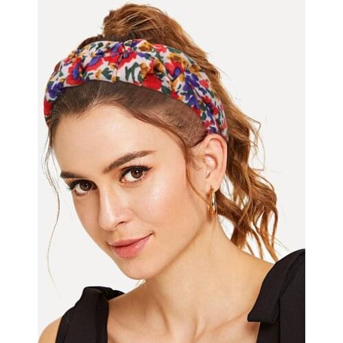 Oaoleer Wrinkled Hairband For Women Girls Satin Silk Hairbands Knotted Headband Hair Bundle Lady Hair Hoops Fashion Accessories