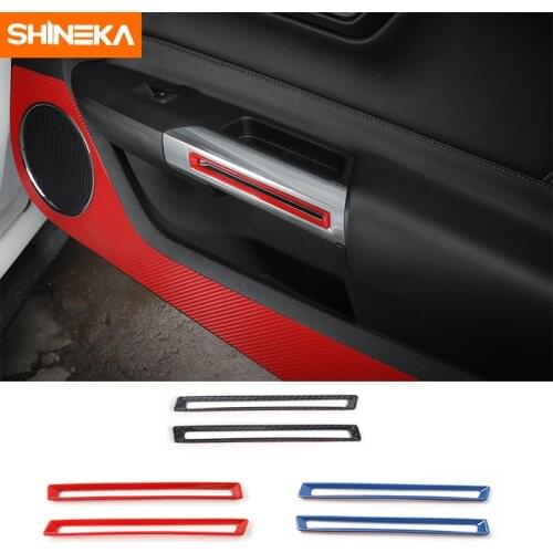 SHINEKA Newest Interior Door Handle Trims Inner Grab Decoration ABS Car Styling For Ford Mustang 2015+ Free Shipping
