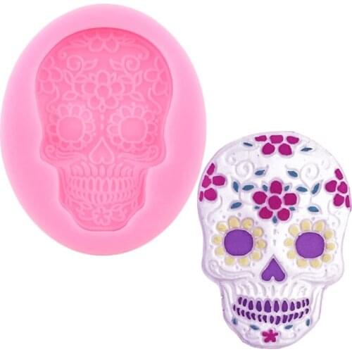 Halloween Skull Silicone Molds DIY Cake Decorating Tools Fondant Cupcake Topper Chocolate Mold Cookie Candy Clay Resin Mould