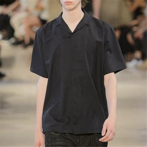 S-6XL! Mens fashion statement Thin mens mid-sleeve shirt fashionable casual short sleeve shirt 2018 Runway fashion