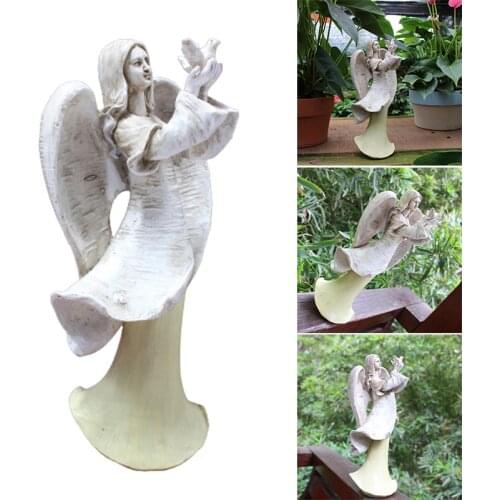 Outdoor Angel Girl Statue Modern Simple Resin Handicraft Ornament For Home Living Room Garden Decoration @ls
