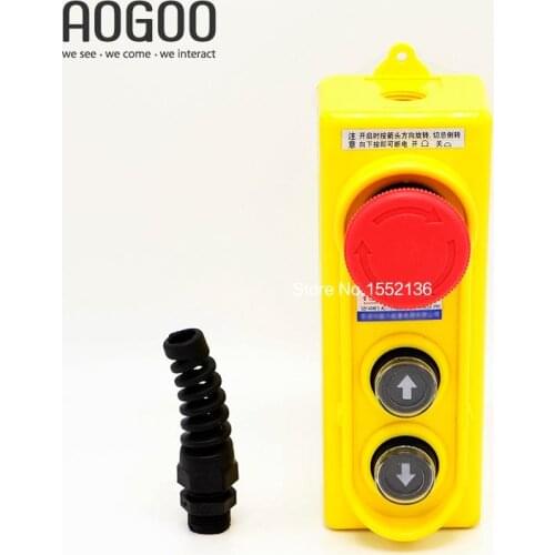 4PCS/Lot High Quality Silver Contact Emergency Stop Switch Hoist Crane Pendant Control Station Push Button Switch CLD-621HL-2