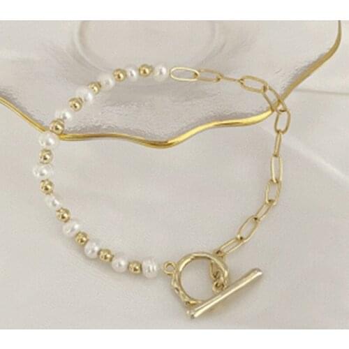 2021 Fashion Korean Girl Bracelet New Summer Personality Wild Pearl Stitching Womens Bracelet Manufacturer Wholesale Sales