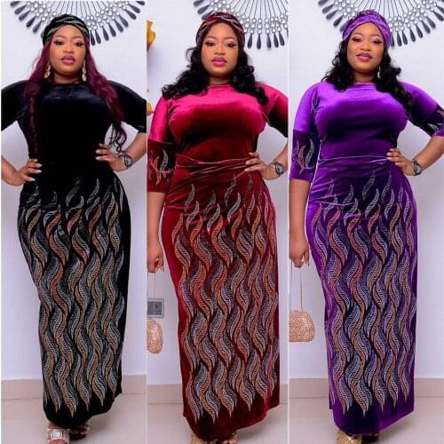 L-4XL Plus Size Print Party Dress African Dresses For Women Dashiki Long Maxi Dress Split Robe Ladies Clothes African Clothing