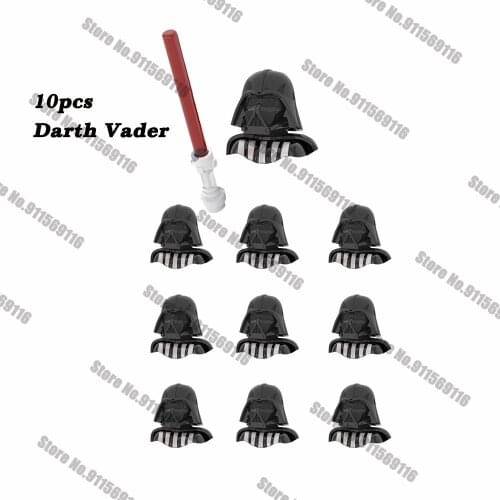 10PCS Darth with Vader Red Lightsaber Building Blocks Bricks Star Action Figure Wars Toys Kids