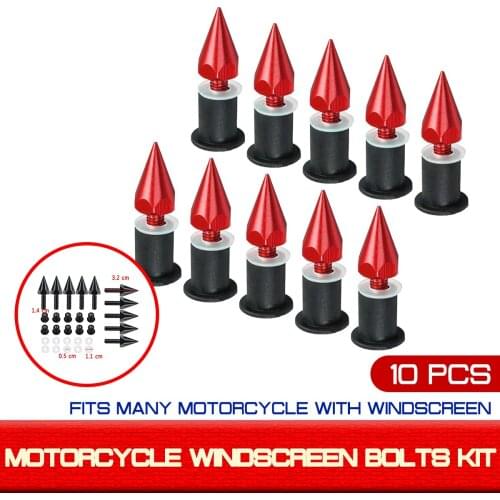 10pcs/set Motorcycle Motorbike Windshield Bolts Kit CNC Screw Mounting Nuts Fairing Screws Bolts Windscreen E-Bike
