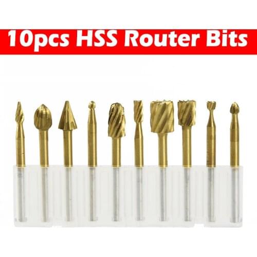 10Pcs Titanium-Plated High-Speed Steel Rotary File High Hardness Super Coarse Teeth