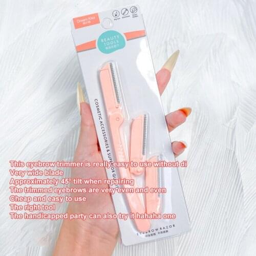 3Pcs/set Eyebrow Trimmer Foldable Portable Eyebrow Scissors Clips Shaping Eyebrow Razor Brow Trimmers Blades Shaver Beauty Tools