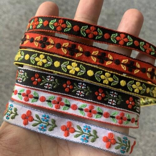 3YARD 1/2 INCH 10-13MM Colour Flower Hairpin Decoration Handmade Jacquard Ribbon Hand-made Lace Hair Clip Accessories