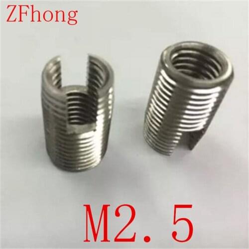 50pcs M2.5 Stainless steel 302 slotted self tapping thread insert