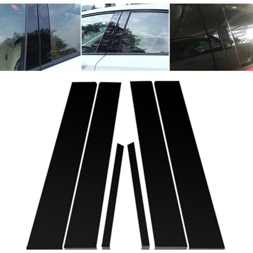 6PCS For Honda Civic 2006-11 Mirror Effect Window Pillar Posts Cover Trim Automotive exterior accessories