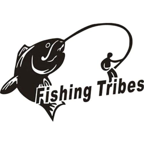 Car Accessories Go Fishing Tribes Car Styling Sticker Decal Checkered Flags Windshield Sticker 14*10cm