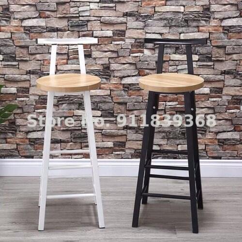 Bar Chair Simple High Stool Iron Art Family Back Chair Bar Stool Bar Chair Milk Tea Shop Chair Front Desk Chair Bar Stool