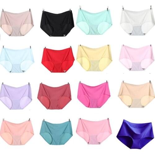 20 pcs / lot Ice Silk Seamless Panties Sexy Briefs Women Underwear Briefs Panties for Girls Ladies Panty seamless underwear