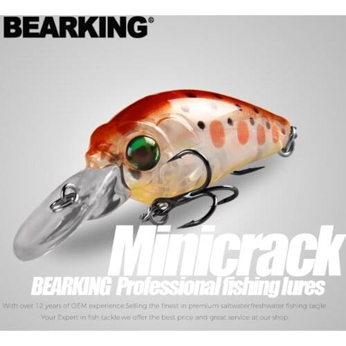 BEARKING Hot model professional A+ fishing lures mini minnow crank 35mm 3.7g dive 2.0m fishing tackle hard bait