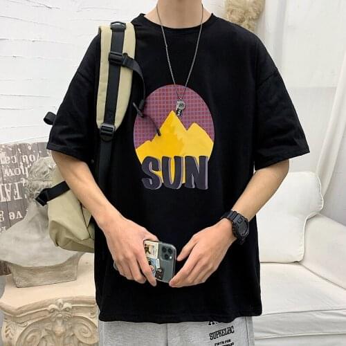 BXyichen original European and American tide brand white short-sleeved t-shirt lovers black half-sleeved loose bottoming shirt