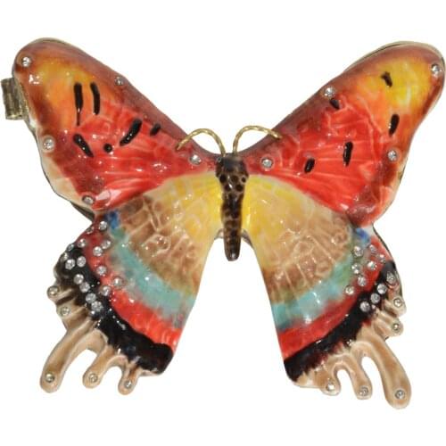 Butterfly trinket box decoration enameled jewelry container ring holder novelty gifts for Lovers