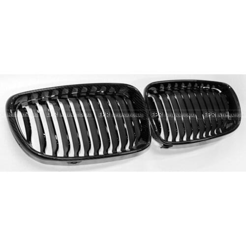 For BMW 1 Series E82 E87 E88 08-11 Single Style Front Grille Glossy Black ABS+CF