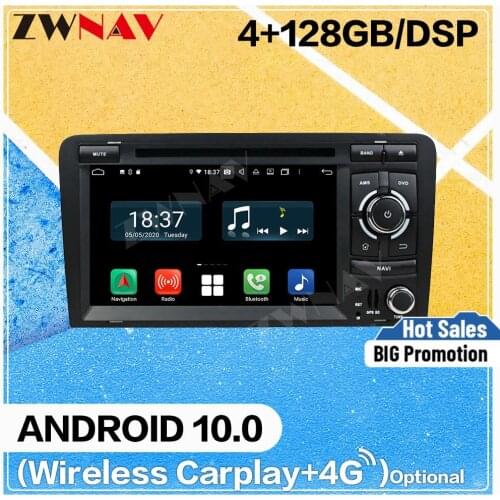 128GB Carplay Android 10 DVD Player for Audi A3 2003-2008 2009 2010 2011 2012 2013 GPS Auto Radio Audio Music Stereo Head unit