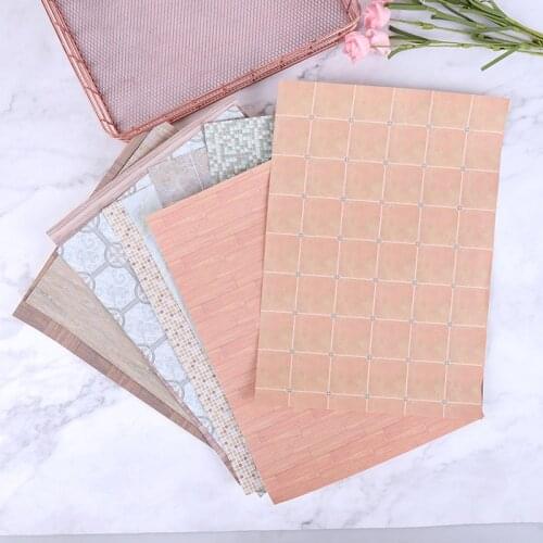 Hot sale 1:12 Dollhouse Miniature Floor Wall Paper For Dolls House Room Furniture Decor