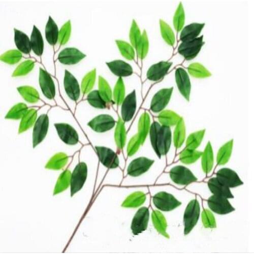 Artificial Silk Ficus Leaf Branches Ginkgo Greenery Banyan Leaves Fake Foliage Home Kitchen Garden Office Wedding Wall Decor