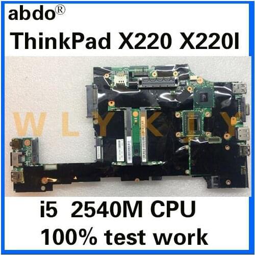 Abdo Suitable for Lenovo ThinkPad X220 X220I notebook motherboard FRU 04W0680 04W2108 04W3290 CPU i5 2540M 100% test work