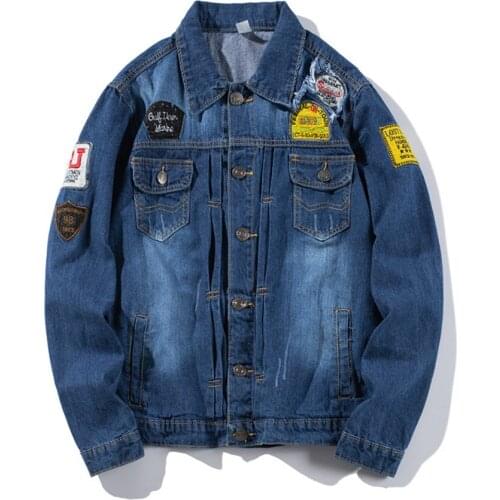 Mens Jeans Slim Fit Cowboy Denim Jacket Jeans 2021 Ins Tide Brand Harajuku Hepburn Popular Retro Mens Denim Jacket Mens Coat