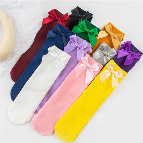 Summer Baby Girl Socks Newborn Cute Bow Princess Girls Knee High Socks Soft Elastic Infant Toddler Thin Long Socks 0-12Year
