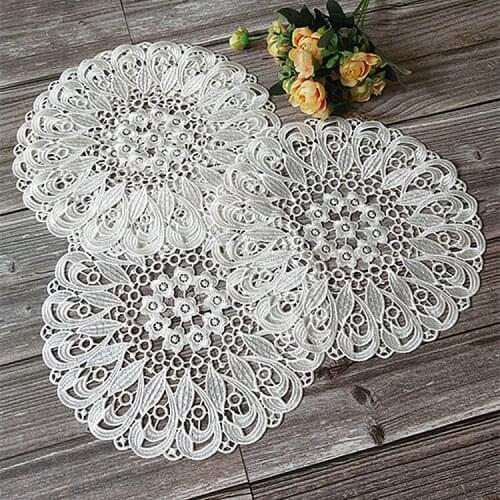 New Round Kitchen Cabinet Mat Coffee Cup Mug Mats Pads Glass Coasters Table Napkins Embroidery Placemat Christmas Wedding Decor