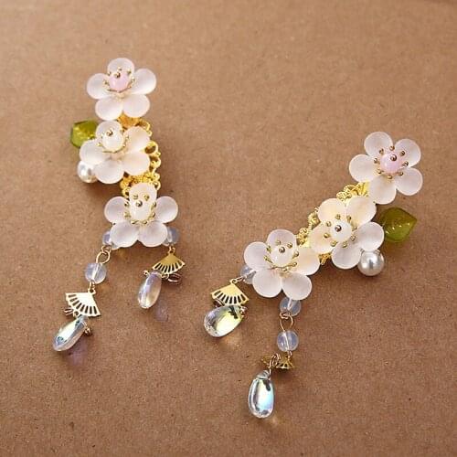 New Style Chinese Traditional Exquisite Hair Comb Hairgrips Girls Headdresses Fairy Flowers Tassels And Shaking Hair Decoration