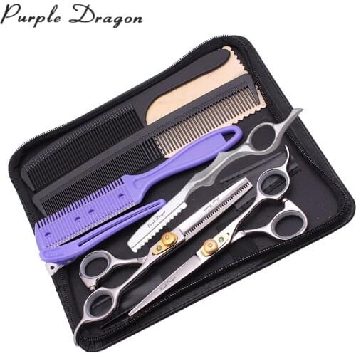 Reversed Thinning Scissors 6" Purple Dragon Stainless Barber Cutting Scissors Haircut Shears Hairdressing Scissors Professional