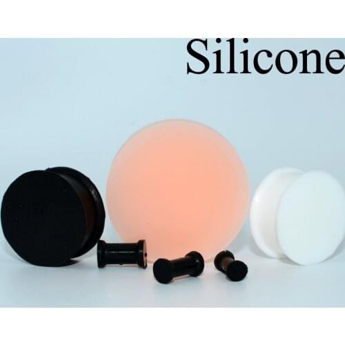 Wholesale 3mm-50mm Silicone Flexible Thick Ear Flared Plugs Solid Flesh Tunnel Big Size Ear Gauge Expander Ear Piercing Jewelry