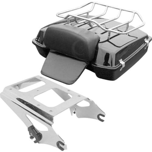 Motorcycle 5.5'' Razor Trunk Backrest + Mount Rack For Harley Touring Tour Pak Road King Road Glide Electra Glide 2009-2013