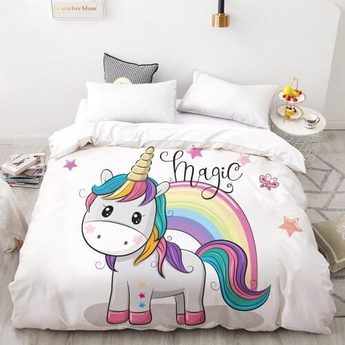 3D Printing Custom Duvet Cover,Kids Child baby Quilt/Blanket case Queen Cartoon Bedding,Bedclothes Cute Stars Unicorn
