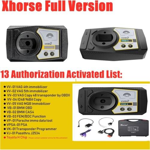 Xhorse VVDI2 Full Version Key Programmer with 13 Authorization Activated OBD48 96bit 48 Clone MQB For BMW FEM/BDC Function