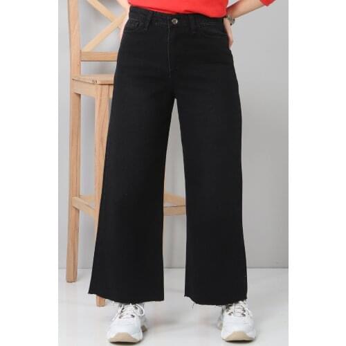 Turkey Production Women 'S Black Ankle Length Flare Jeans Pants